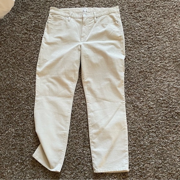 J. Crew Pants - J crew woman straight leg high rise ribbed pant 32 beige cotton casual soft